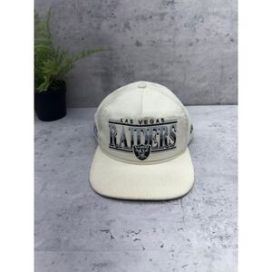 Las Vegas Raiders New Era Throwback Corduroy Golfer Snapback Hat - Cream